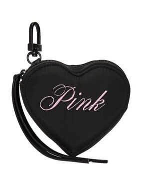 PINK Victoria’s Secret Heart Pouch Keychain Charm NWT